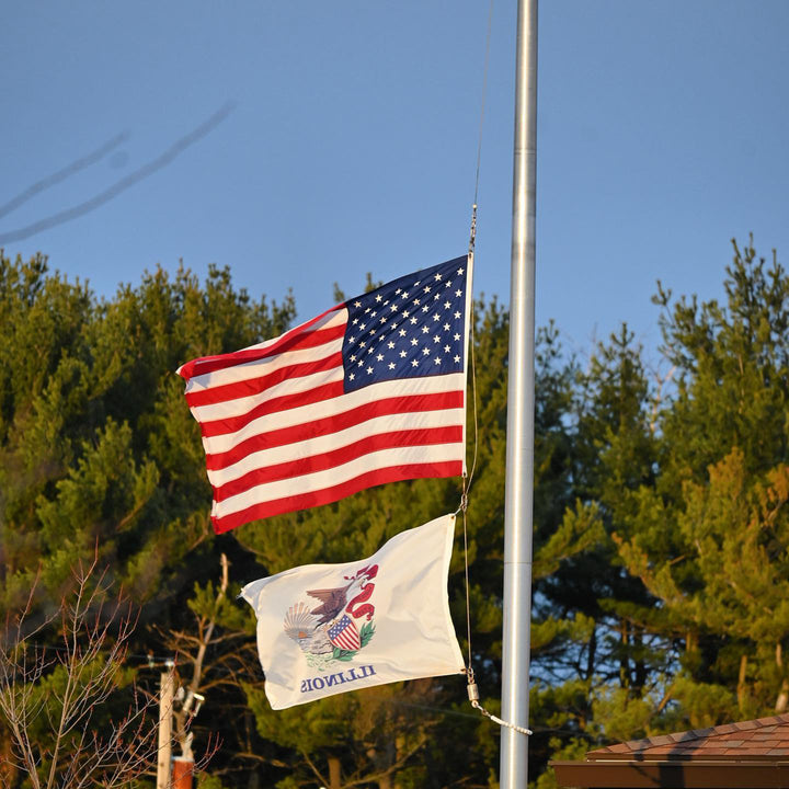 Illinois State Flag Waving