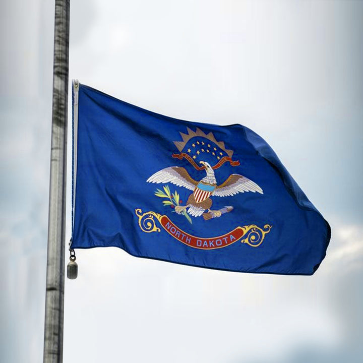 North Dakota State Flag Waving