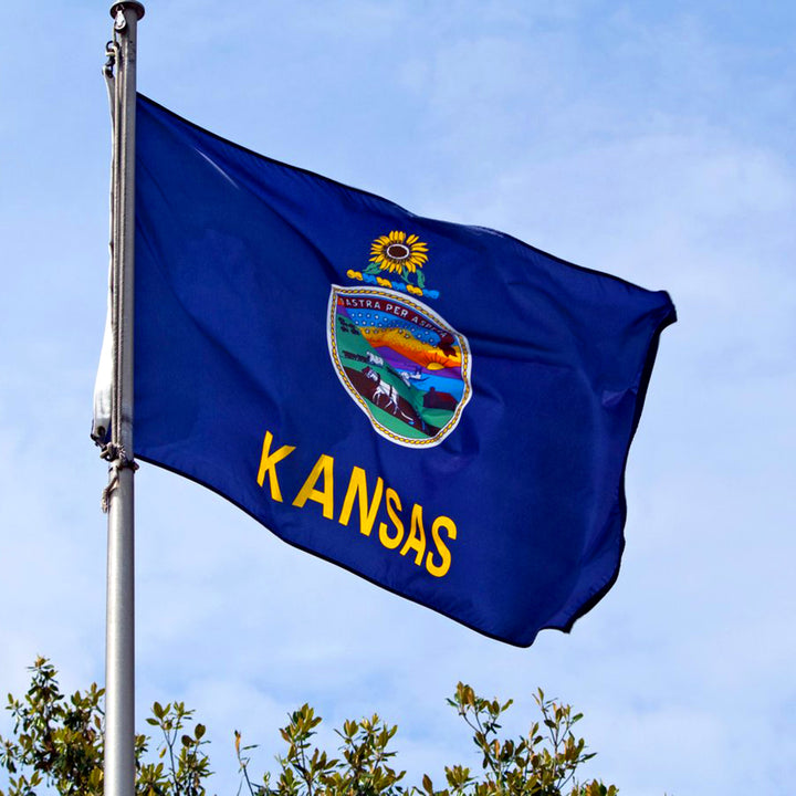 Kansas State Flag Waving