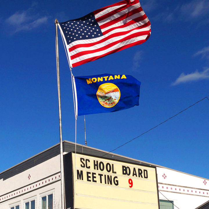 Montana State Flag Waving