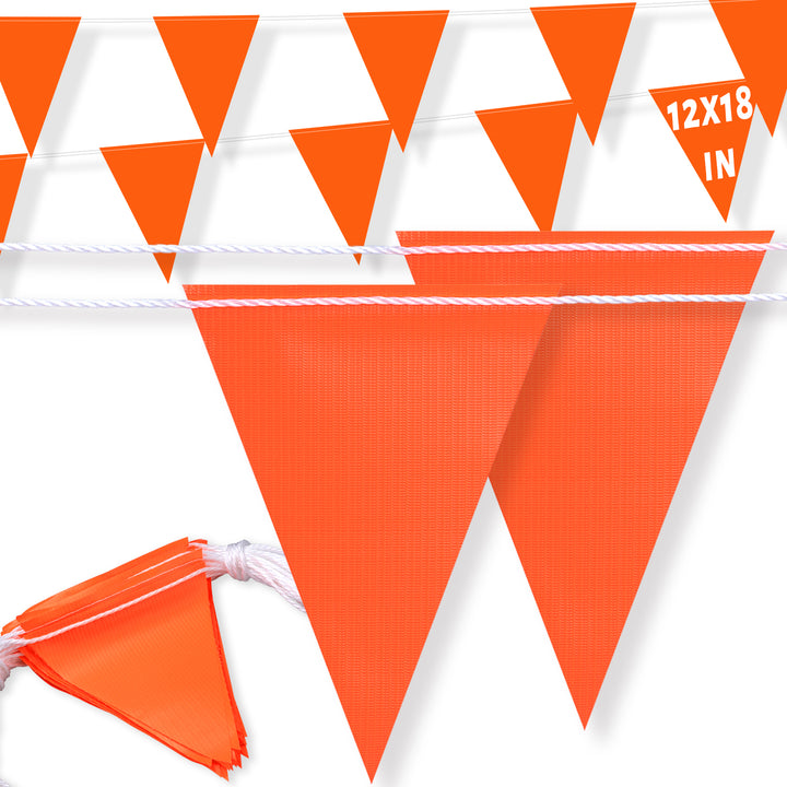 Orange Safety Flagging Banner