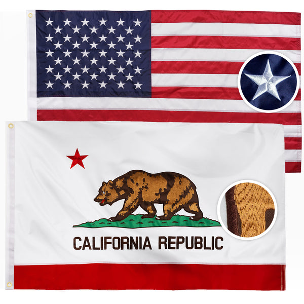American Flag & California Flag