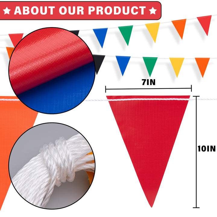 105ft Pennant Banner Flags size