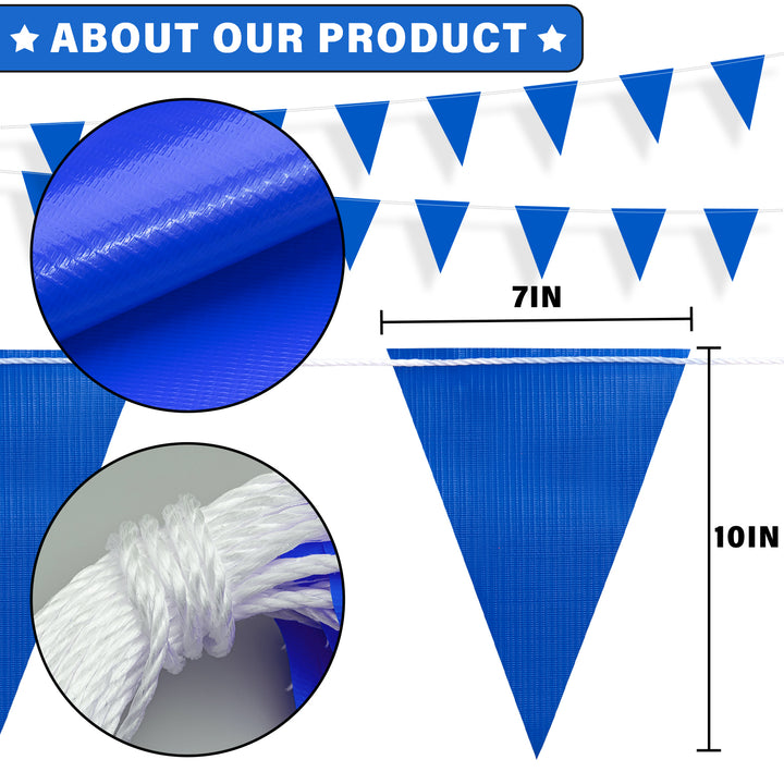 Blue Safety Flagging Banner Size