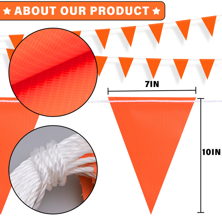 Orange Safety Flagging Banner Size