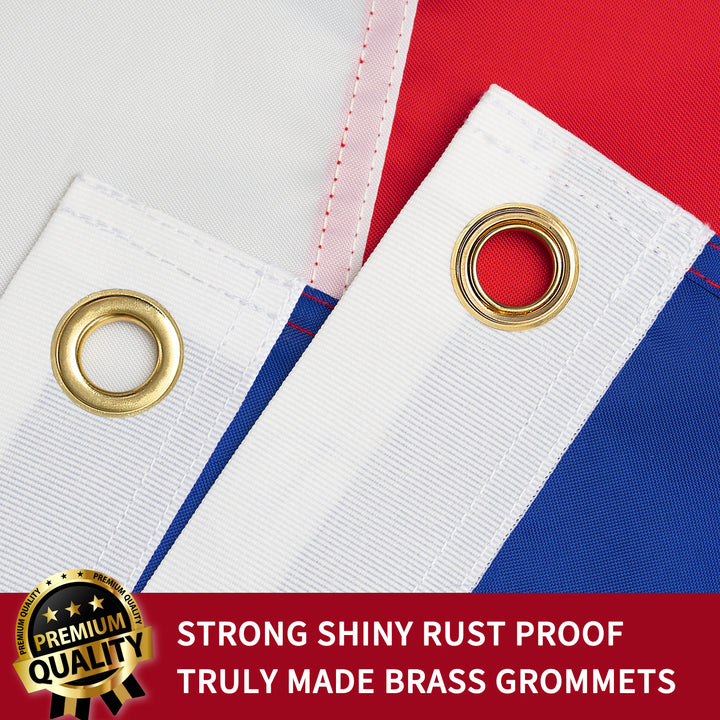 France French Flag with Brass Grommets
