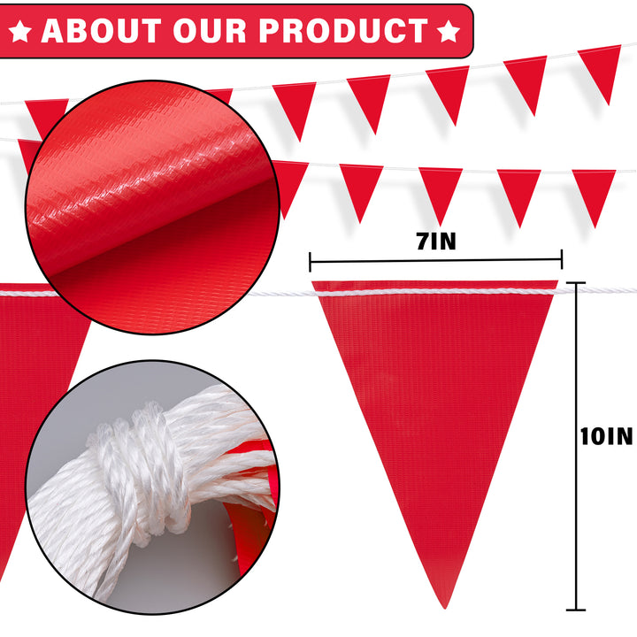 Red Safety Flagging Banner Size