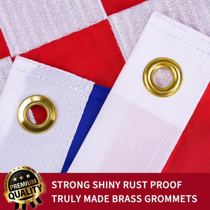 Croatia Flag with Brass Grommets