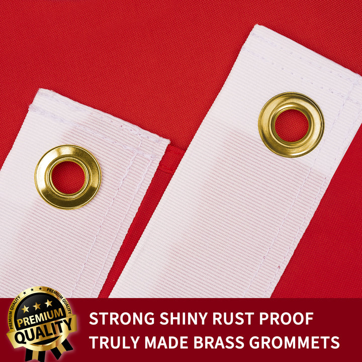 Solid Red Flag with brass grommets