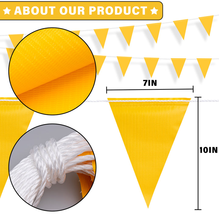 Yellow Safety Flagging Banner Size