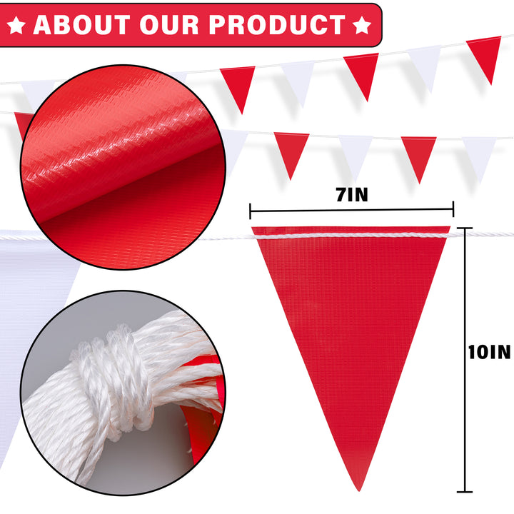 Safety Pennant Banner Flags Size
