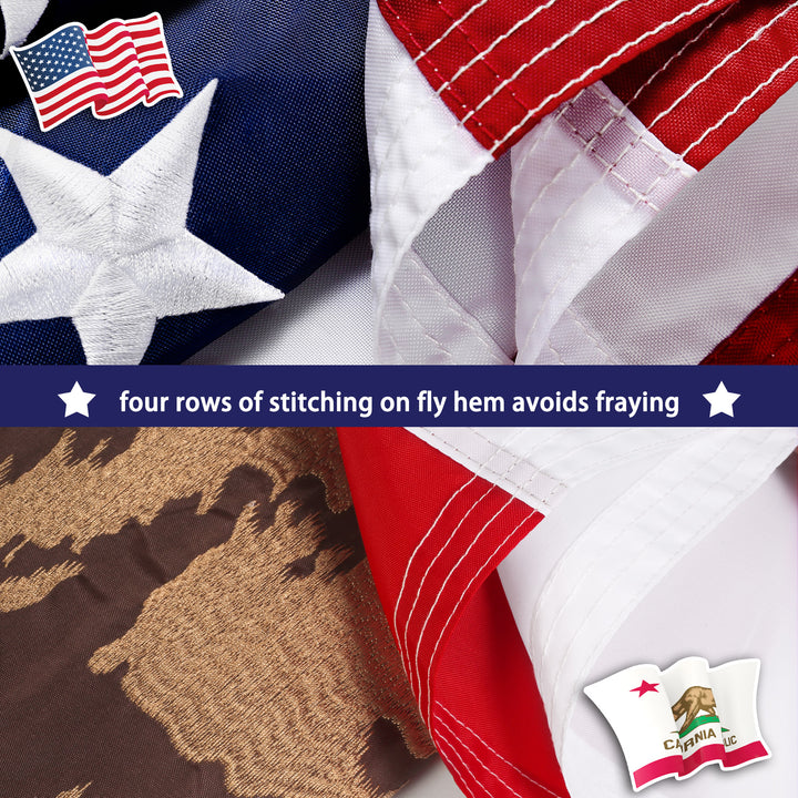 American Flag & California Flag four rows of stitching