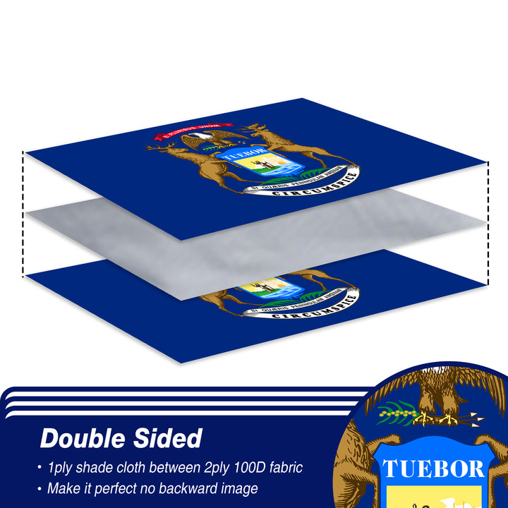 Michigan State Flag Double Sided