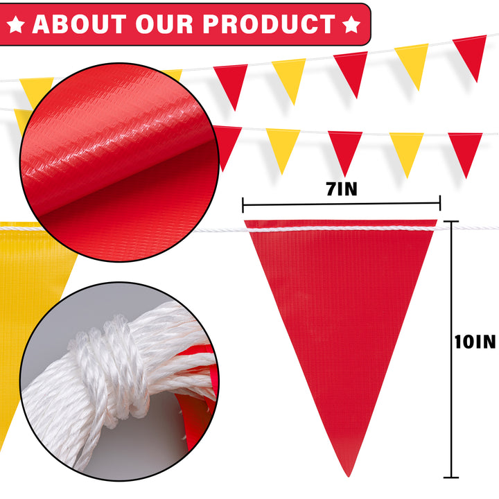 Safety Pennant Banner Flags Size