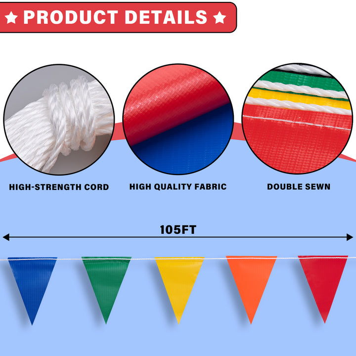 105ft Pennant Banner Flags details