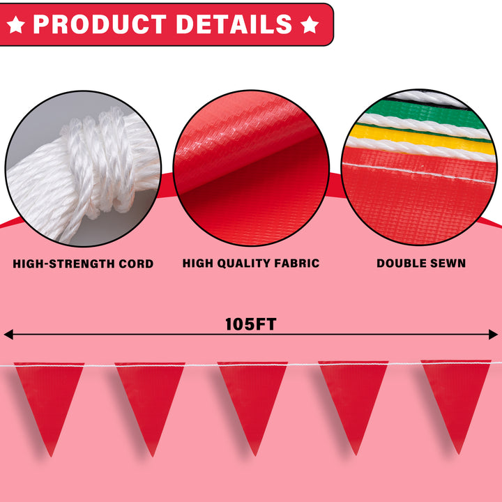 Red Safety Flagging Banner Details