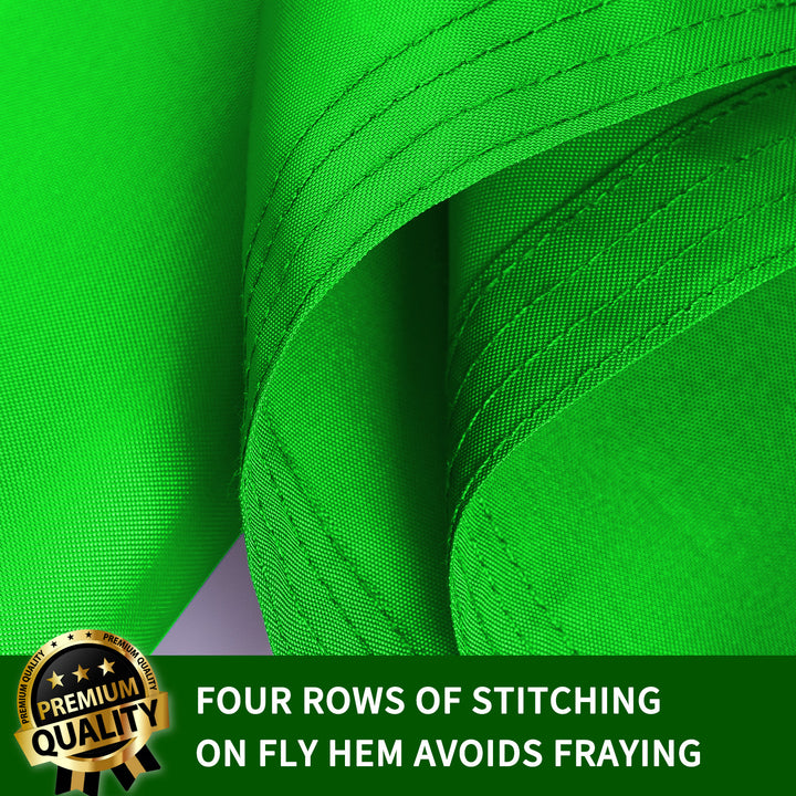 Solid Green Flag four rows of stitching