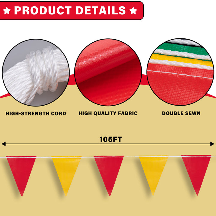 Safety Pennant Banner Flags Details