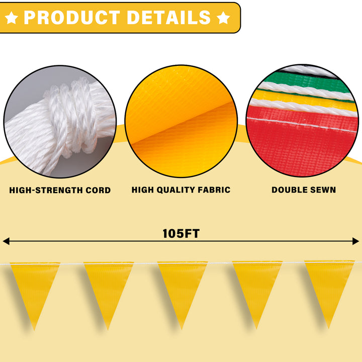 Yellow Safety Flagging Banner Details