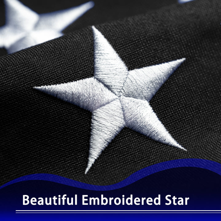 Thin Blue Line Flag Embroidered Star