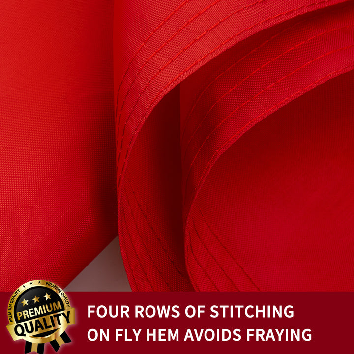 Solid Red Flag four rows of stitching