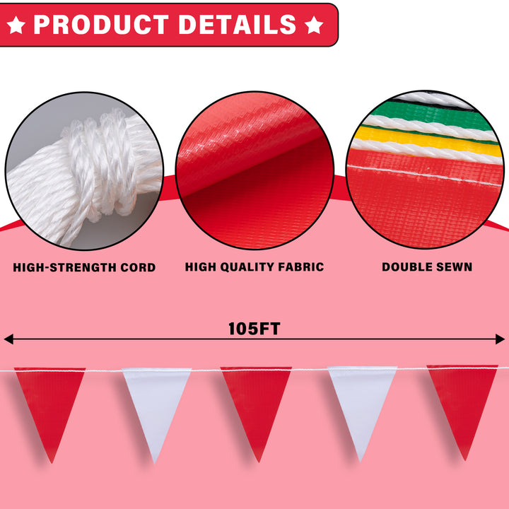 Safety Pennant Banner Flags Details