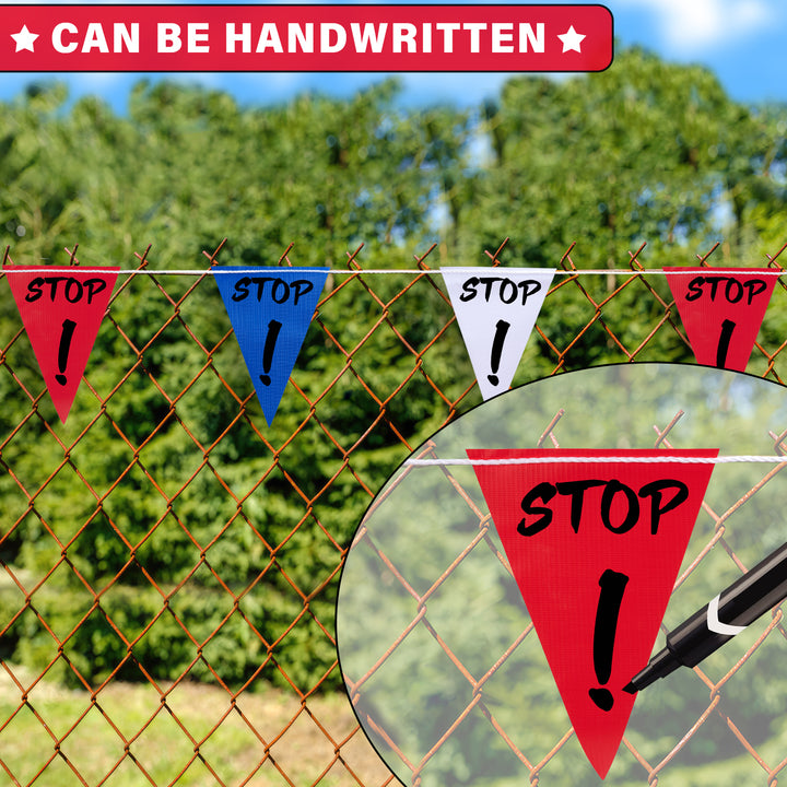 Safety Flagging Banner can be handwritten