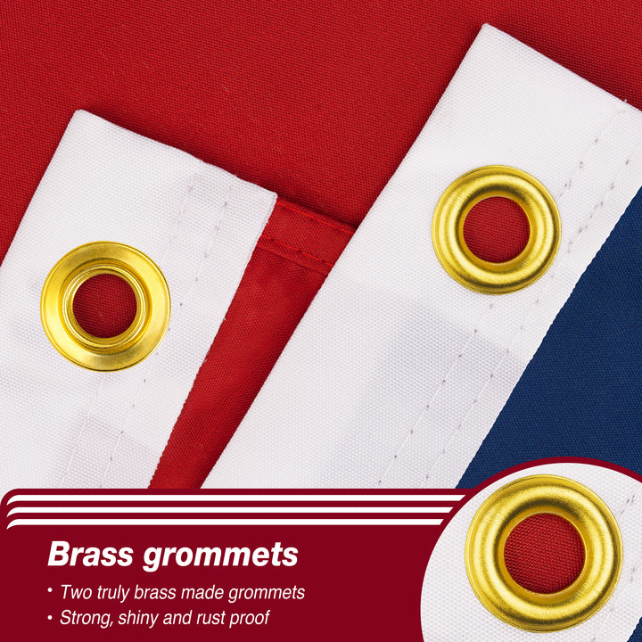 Georgia State Flag with Brass Grommets