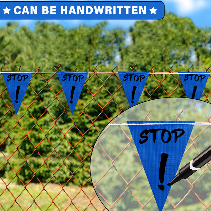Blue Safety Flagging Banner can be handwritten