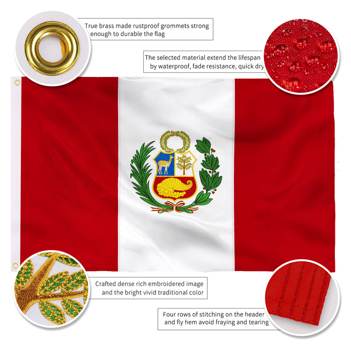 Peru Peruvian Flag details