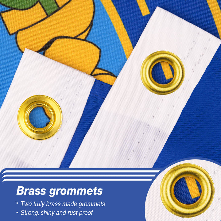 New Hampshire State Flag Brass Grommets