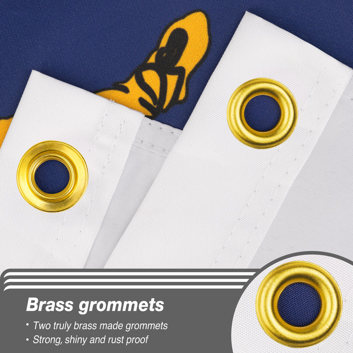 Massachusetts State Flag Brass Grommets