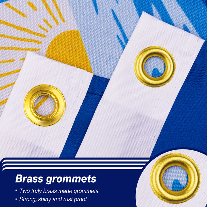 Michigan State Flag Brass Grommets