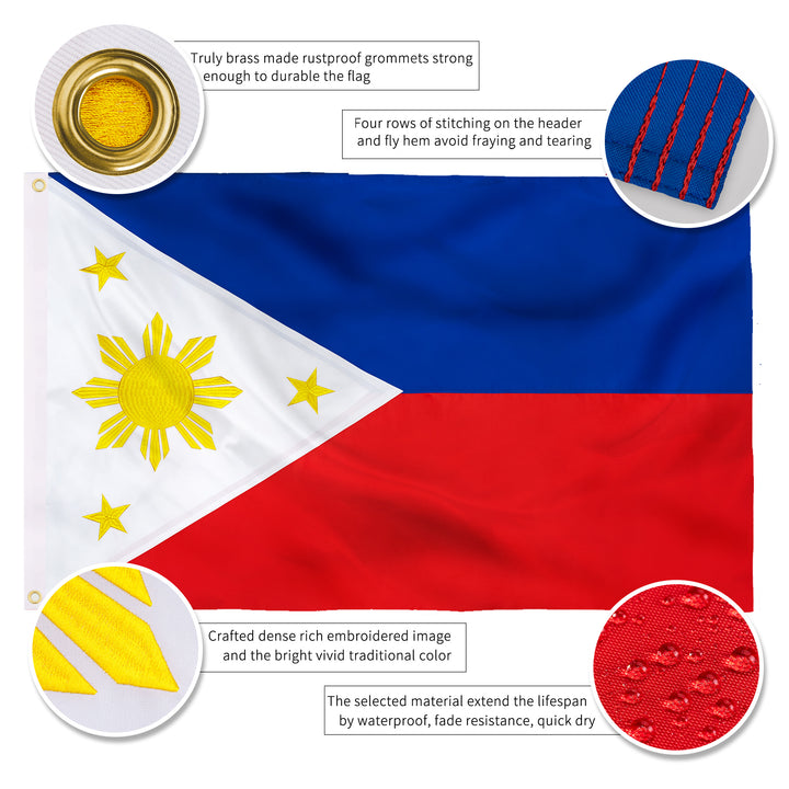 Philippines Filipino Philippine Flag details