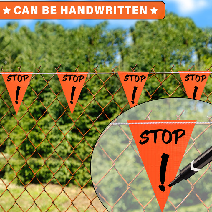 Orange Safety Flagging Banner can be handwritten