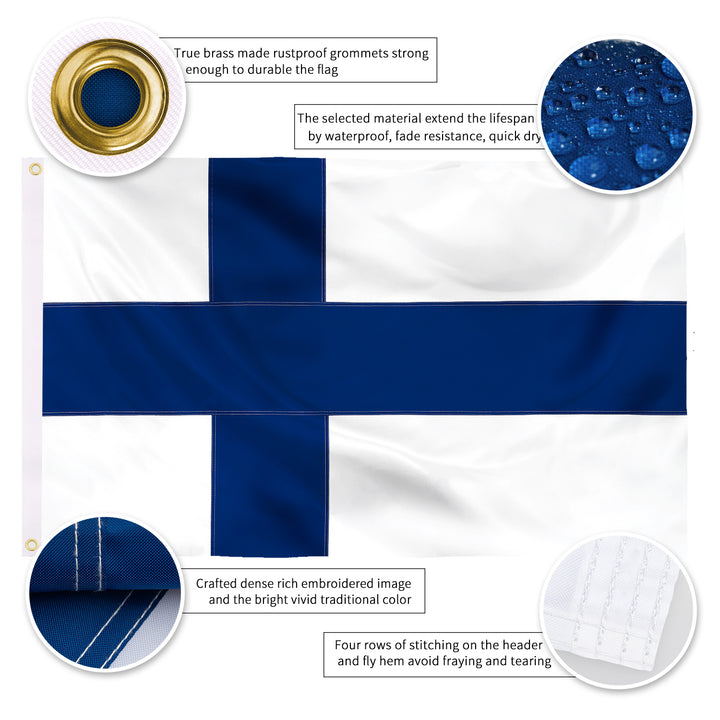 Finland Finnish Flag details