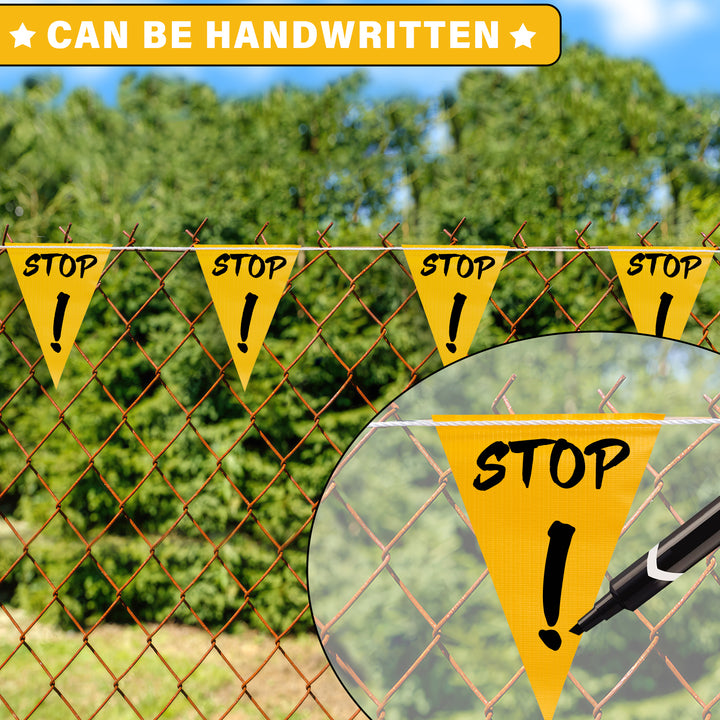 Yellow Safety Flagging Banner can be handwritten