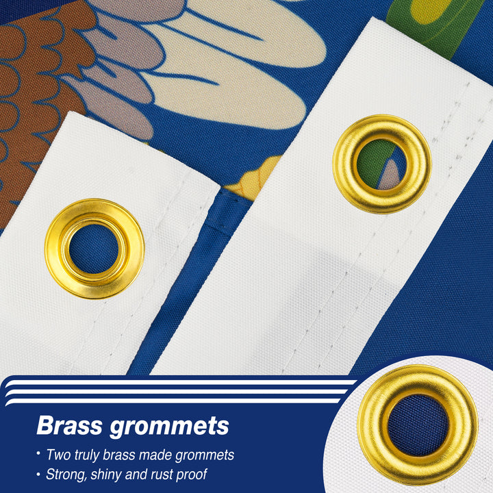 North Dakota State Flag Brass Grommets