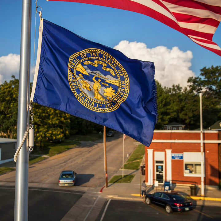 Nebraska State Flag Waving