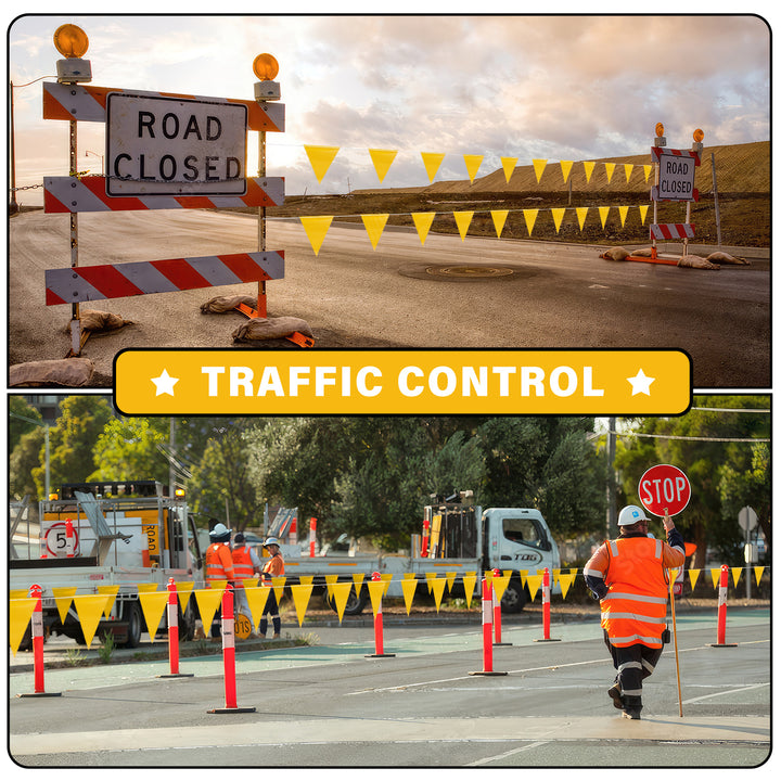 Yellow Safety Flagging Banner for traffic control
