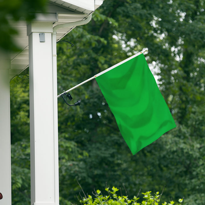Solid Green Flag hanging
