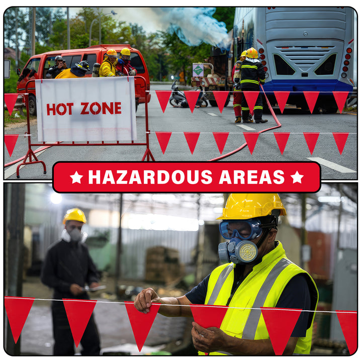 Red Safety Flagging Banner hazardous areas
