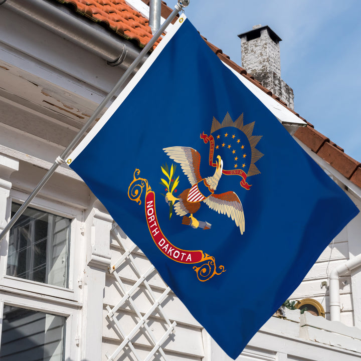North Dakota State Flag hanging