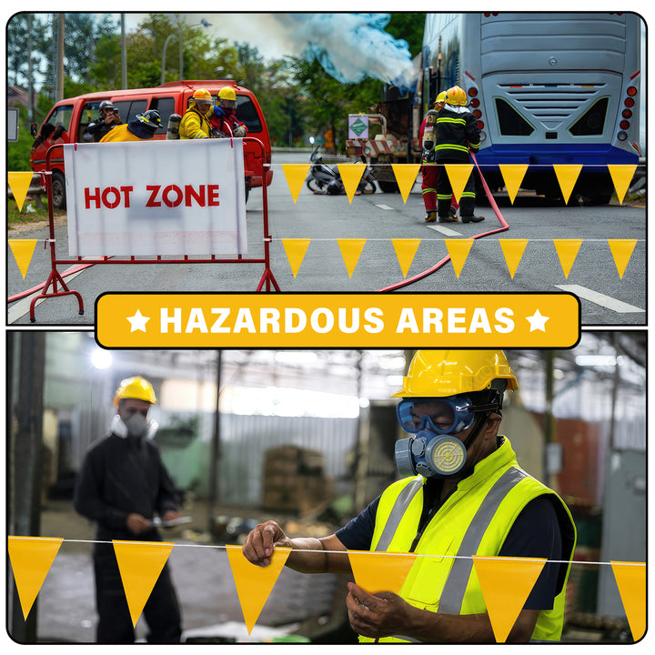Yellow Safety Flagging Banner for hazardous areas
