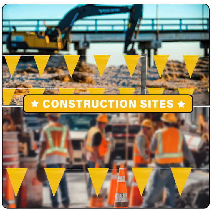 Yellow Safety Flagging Banner construction sites