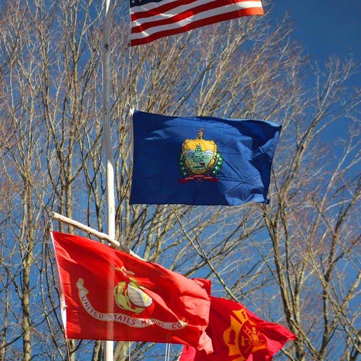 Vermont State Flag Waving