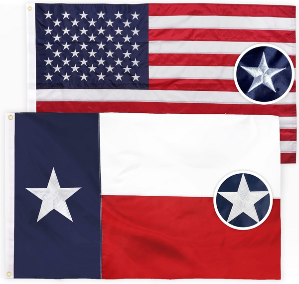 Personized 2*American Flag and 2*Texas Flag