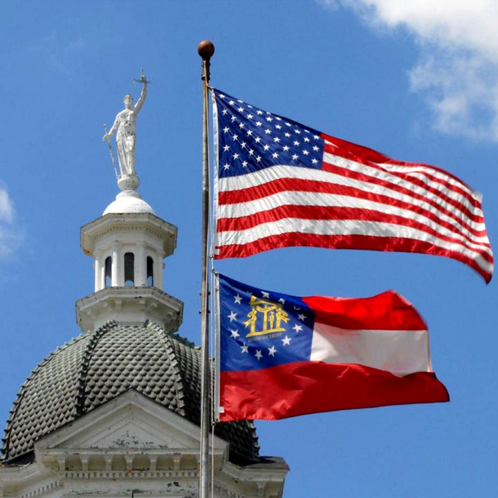 Georgia State Flag Waving